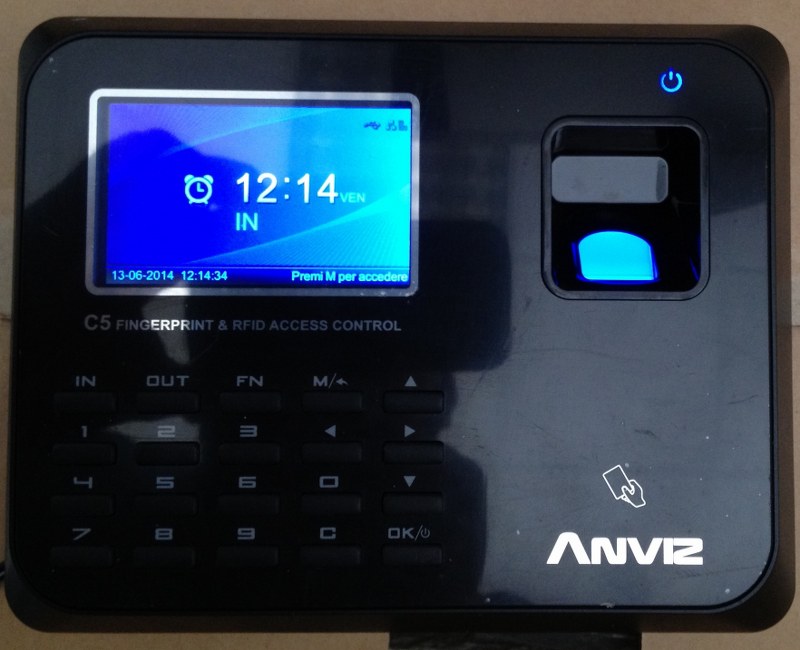  Anviz C5 controllo accessi biometrico rfid card time zone a bordo standalone